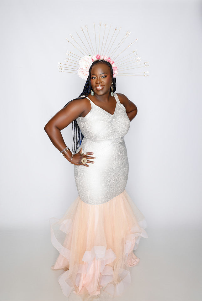 Large White & Pink Flower Crown