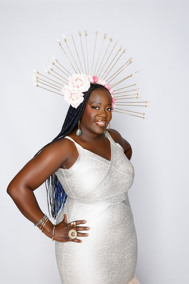 Large White & Pink Flower Crown