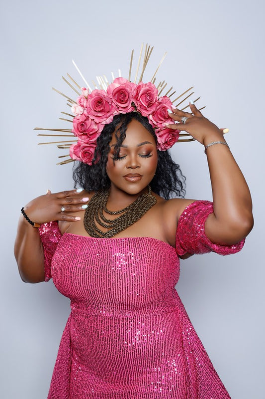 Large Pink Flower Crown